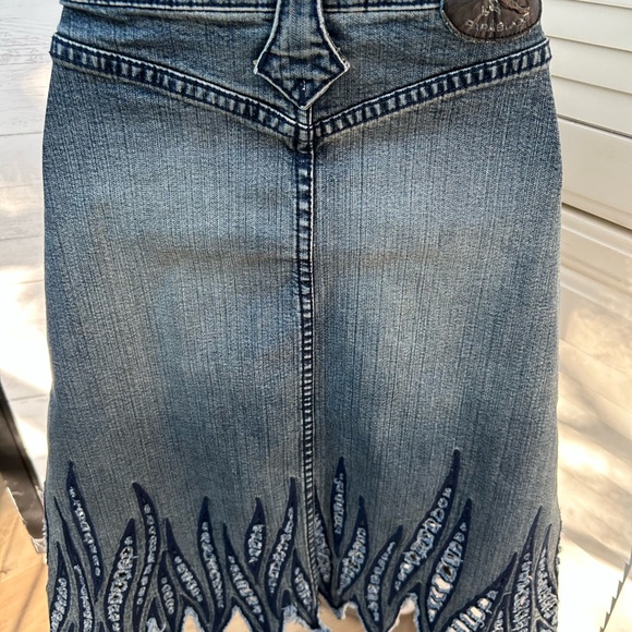 Parasuco Distressed Denim Pencil Skirt - Picture 4 of 7